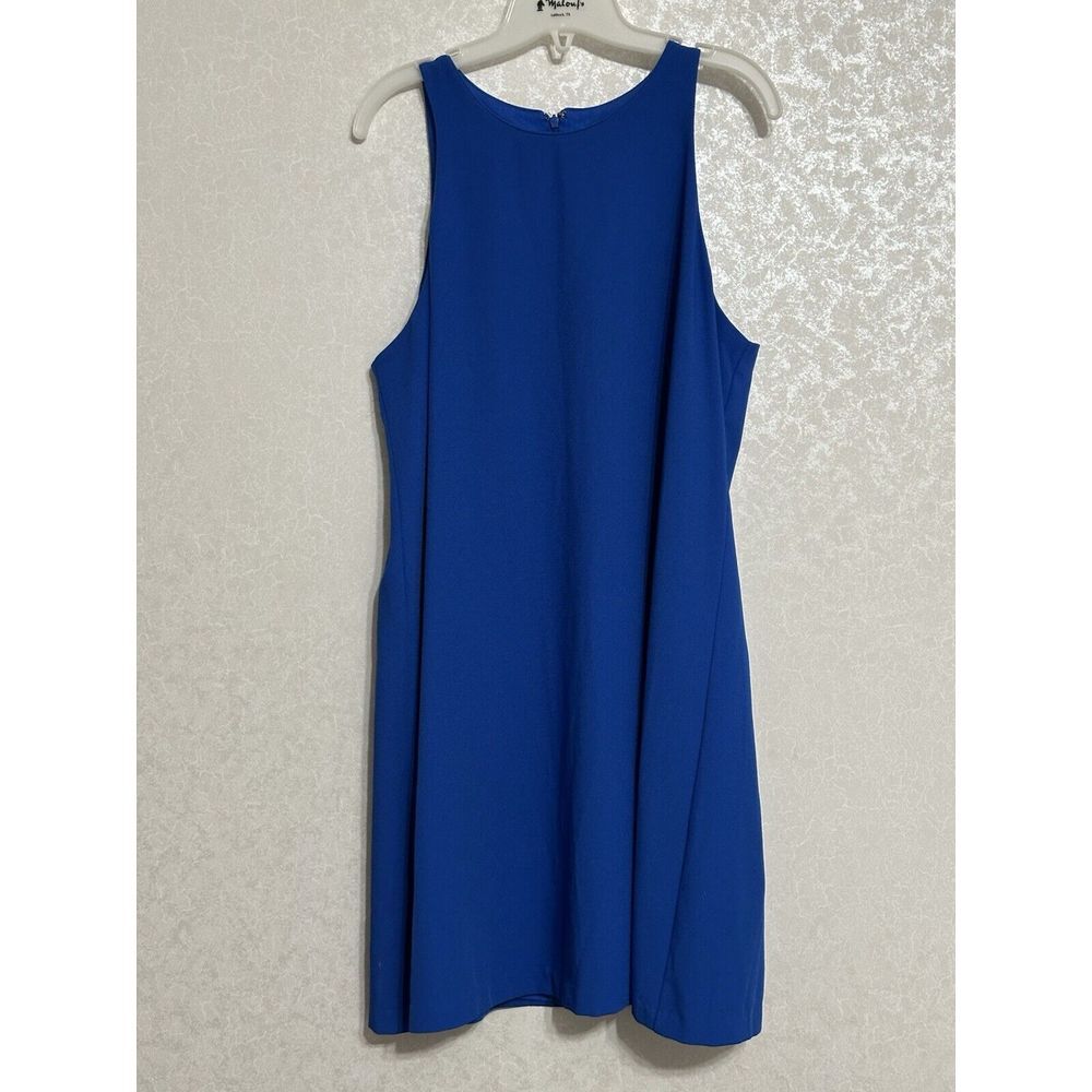 Daniel Cremieux Sylvie Dress Solid‎ Royal Blue Knee Length Sleeveless Shift 14
